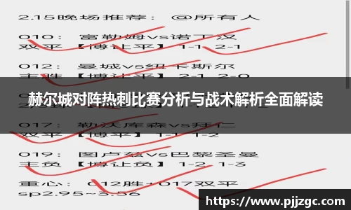赫尔城对阵热刺比赛分析与战术解析全面解读