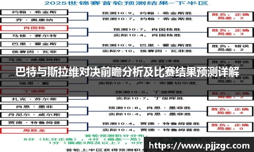 巴特与斯拉维对决前瞻分析及比赛结果预测详解